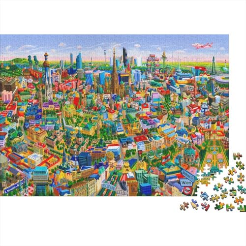Geschäftszentrum Puzzle 500 Teile Schwer Puzzle Spielzeug Pädagogisches Spiel Impossible Herausforderungsspielzeug Für Erwachsene Und Kinder in Bewährter 500pcs (52x38cm) von PXBDUASIE