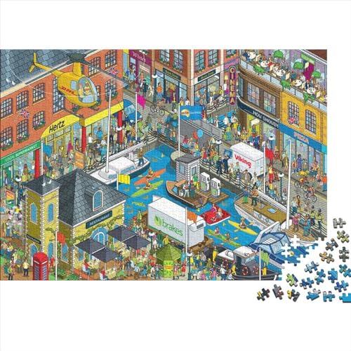 Geschäftszentrum Puzzles 1000 Teile Schwer Puzzle Spielzeug Lernspiel Impossible Herausforderungsspielzeug Für Erwachsene Und Kinder in Bewährter 1000pcs (75x50cm) von PXBDUASIE