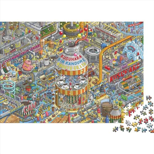 Geschäftszentrum Puzzles 1000 Teile Schwer Puzzle Spielzeug Pädagogisches Spiel Impossible Herausforderungsspielzeug Für Erwachsene Und Kinder in Bewährter 1000pcs (75x50cm) von PXBDUASIE