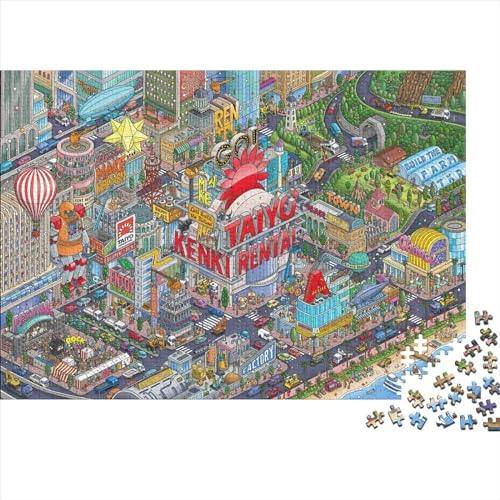 Geschäftszentrum Puzzles 1000 Teile Schwer Puzzle Spielzeug Pädagogisches Spiel Impossible Herausforderungsspielzeug Für Erwachsene Und Kinder in Bewährter 1000pcs (75x50cm) von PXBDUASIE