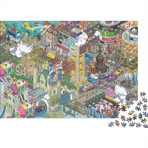 Geschäftszentrum Puzzles 300 Teile Schwer Puzzle Spielzeug Lernspiel Impossible Herausforderung Spielzeug Für Erwachsene Kinder 300pcs (40x28cm) von PXBDUASIE