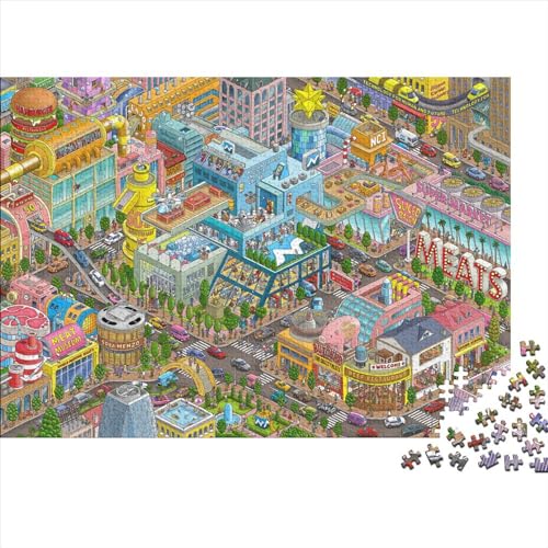 Geschäftszentrum Puzzles 300 Teile Schwer Puzzle Spielzeug Lernspiel Impossible Herausforderung Spielzeug Für Erwachsene Und Kinder Ab 12 Jahren 300pcs (40x28cm) von PXBDUASIE