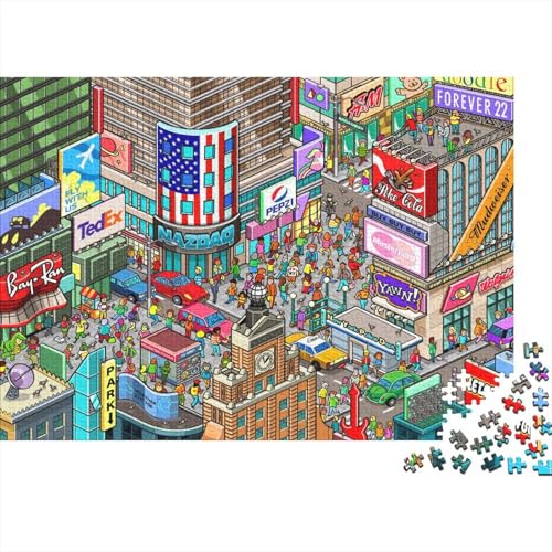 Geschäftszentrum Puzzles 300 Teile Schwer Puzzle Spielzeug Pädagogisches Spiel Impossible Herausforderungsspielzeug Für Erwachsene Kinder 300pcs (40x28cm) von PXBDUASIE