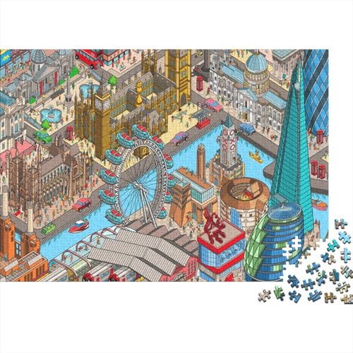 Geschäftszentrum Puzzles 500 Teile Schwer Puzzle Spielzeug Pädagogisches Spiel Impossible Herausforderung Spielzeug Für Erwachsene Und Kinder Ab 14 Jahren 500pcs (52x38cm) von PXBDUASIE