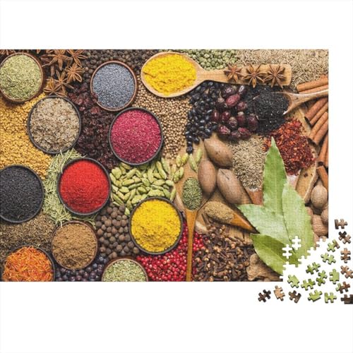 Gewürze Puzzle 1000 Teile Schwer Puzzle Spielzeug Lernspiel Impossible Herausforderungsspielzeug Für Erwachsene Kinder 1000pcs (75x50cm) von PXBDUASIE