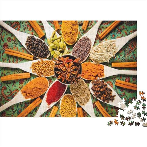 Gewürze Puzzle 300 Teile Schwer Puzzle Spielzeug Pädagogisches Spiel Impossible Herausforderung Spielzeug Für Erwachsene Kinder 300pcs (40x28cm) von PXBDUASIE