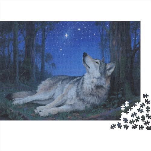 Grauer WolfPuzzle 300 Teile Schwer Puzzle Spielzeug Lernspiel Impossible Herausforderungsspielzeug Für Erwachsene Kinder 300pcs (40x28cm) von PXBDUASIE