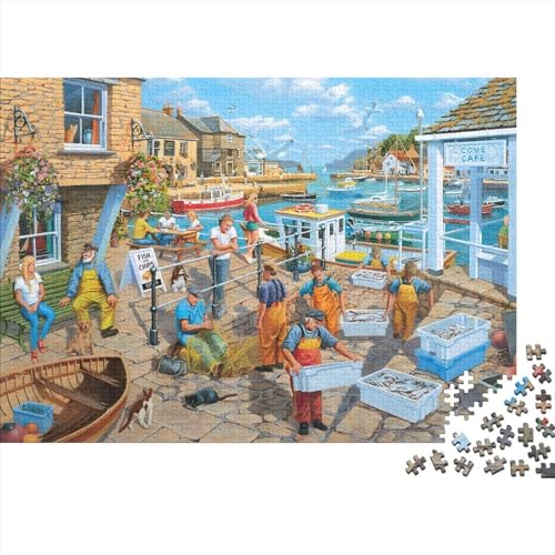 Hafen Terminal Puzzle 300-teilige Schwer Puzzle Spielzeug Lernspiel Impossible Herausforderung Spielzeug Für Erwachsene Und Kinder Ab 14 Jahren 300pcs (40x28cm) von PXBDUASIE