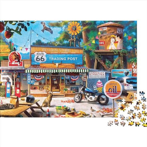 Handelspost Puzzle 1000-teilige Schwer Puzzle Spielzeug Pädagogisches Spiel Impossible Herausforderungsspielzeug Für Erwachsene Und Kinder Ab 12 Jahren 1000pcs (75x50cm) von PXBDUASIE