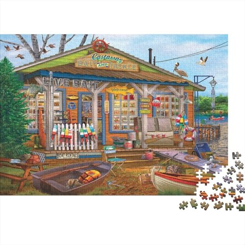 Harbor Cottage Puzzles 1000 Teile Schwer Puzzle Spielzeug Lernspiel Impossible Herausforderungsspielzeug Für Erwachsene Kinder 1000pcs (75x50cm) von PXBDUASIE