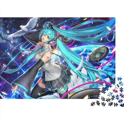 Hatsune Miku Puzzle 1000 Teile Schwer Puzzle Spielzeug Pädagogisches Spiel Impossible Herausforderungsspielzeug Für Erwachsene Kinder 1000pcs (75x50cm) von PXBDUASIE