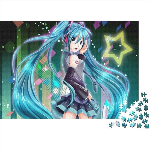 Hatsune Miku Puzzle 500 Teile Schwer Puzzle Spielzeug Pädagogisches Spiel Impossible Herausforderungsspielzeug Für Erwachsene Und Kinder Ab 12 Jahren 500pcs (52x38cm) von PXBDUASIE