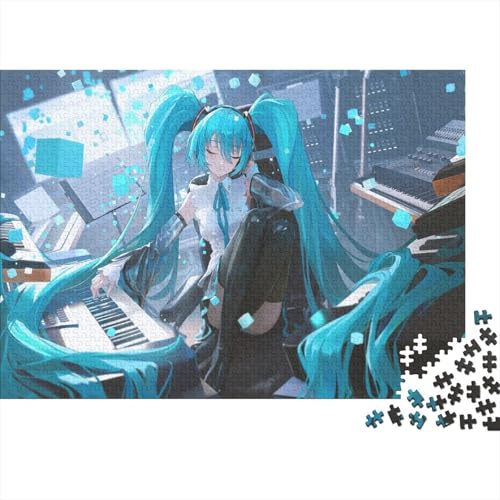 Hatsune Miku Puzzles 1000 Teile Schwer Puzzle Spielzeug Lernspiel Impossible Herausforderungsspielzeug Für Erwachsene Kinder 1000pcs (75x50cm) von PXBDUASIE