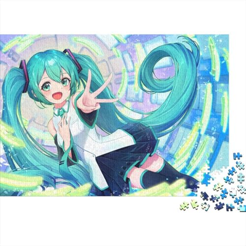 Hatsune Miku Puzzles 500 Teile Schwer Puzzle Spielzeug Lernspiel Impossible Herausforderungsspielzeug Für Erwachsene Kinder 500pcs (52x38cm) von PXBDUASIE