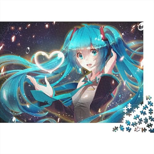Hatsune Miku Puzzles 500 Teile Schwer Puzzle Spielzeug Pädagogisches Spiel Impossible Herausforderung Spielzeug Für Erwachsene Kinder 500pcs (52x38cm) von PXBDUASIE