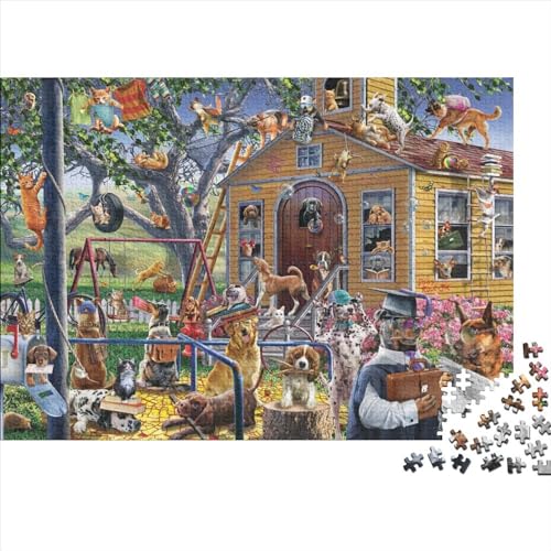 Haustierparadies Puzzles 300 Teile Schwer Puzzle Spielzeug Lernspiel Impossible Herausforderung Spielzeug Für Erwachsene Und Kinder in Bewährter 300pcs (40x28cm) von PXBDUASIE