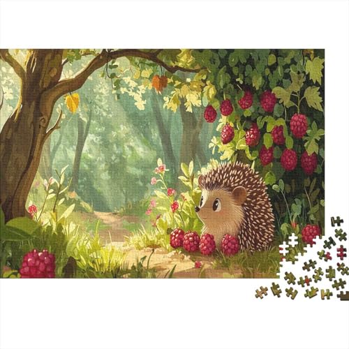 Hedgehog Puzzle 300-teilige Schwer Puzzle Spielzeug Lernspiel Impossible Herausforderung Spielzeug Für Erwachsene Und Kinder Ab 12 Jahren 300pcs (40x28cm) von PXBDUASIE