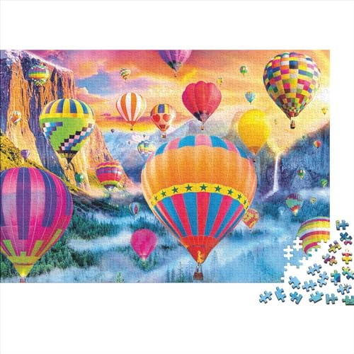 HeißluftballonPuzzle 500 Teile Schwer Puzzle Spielzeug Lernspiel Impossible Herausforderungsspielzeug Für Erwachsene Und Kinder Ab 14 Jahren 500pcs (52x38cm) von PXBDUASIE