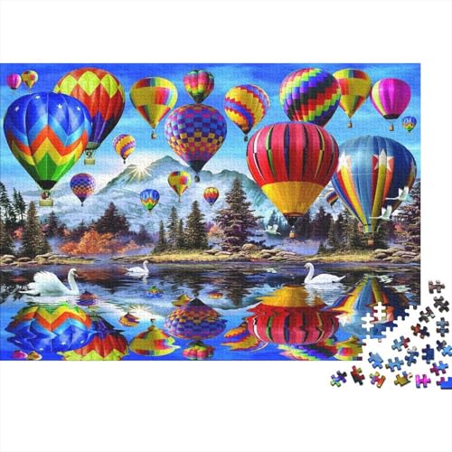 HeißluftballonPuzzles 1000 Teile Schwer Puzzle Spielzeug Pädagogisches Spiel Impossible Herausforderungsspielzeug Für Erwachsene Und Kinder Ab 12 Jahren 1000pcs (75x50cm) von PXBDUASIE