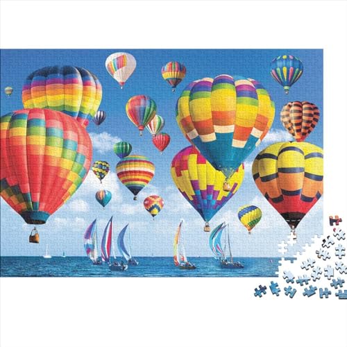 HeißluftballonPuzzles 500 Teile Schwer Puzzle Spielzeug Pädagogisches Spiel Impossible Herausforderungsspielzeug Für Erwachsene Kinder 500pcs (52x38cm) von PXBDUASIE