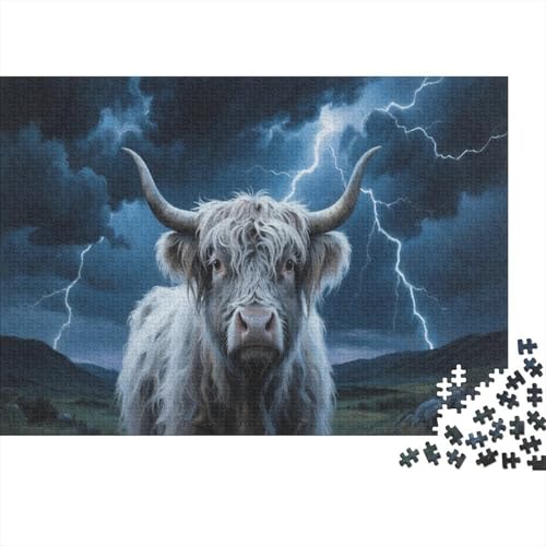 Highland-RinderPuzzle 1000-teilige Schwer Puzzle Spielzeug Pädagogisches Spiel Impossible Herausforderungsspielzeug Für Erwachsene Kinder 1000pcs (75x50cm) von PXBDUASIE