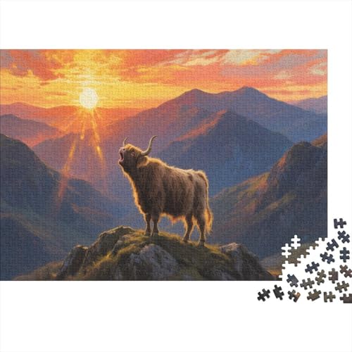 Highland-RinderPuzzle 300 Teile Schwer Puzzle Spielzeug Pädagogisches Spiel Impossible Herausforderung Spielzeug Für Erwachsene Kinder 300pcs (40x28cm) von PXBDUASIE