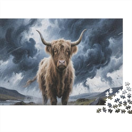 Highland-RinderPuzzle 300 Teile Schwer Puzzle Spielzeug Pädagogisches Spiel Impossible Herausforderung Spielzeug Für Erwachsene Kinder 300pcs (40x28cm) von PXBDUASIE