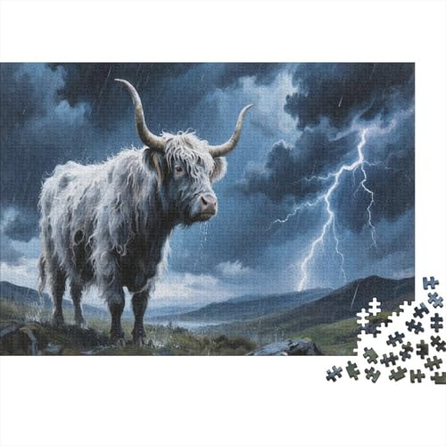Highland-RinderPuzzles 300 Teile Schwer Puzzle Spielzeug Lernspiel Impossible Herausforderungsspielzeug Für Erwachsene Und Kinder Ab 12 Jahren 300pcs (40x28cm) von PXBDUASIE