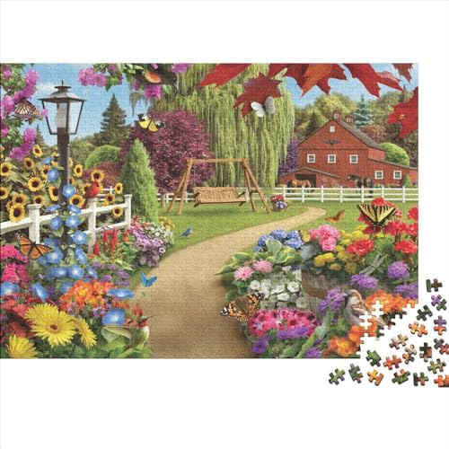 Hinterhof Puzzle 300 Teile Schwer Puzzle Spielzeug Lernspiel Impossible Herausforderung Spielzeug Für Erwachsene Und Kinder in Bewährter 300pcs (40x28cm) von PXBDUASIE