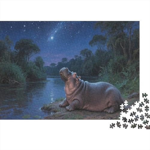 HippoPuzzles 300 Teile Schwer Puzzle Spielzeug Pädagogisches Spiel Impossible Herausforderungsspielzeug Für Erwachsene Und Kinder Ab 14 Jahren 300pcs (40x28cm) von PXBDUASIE
