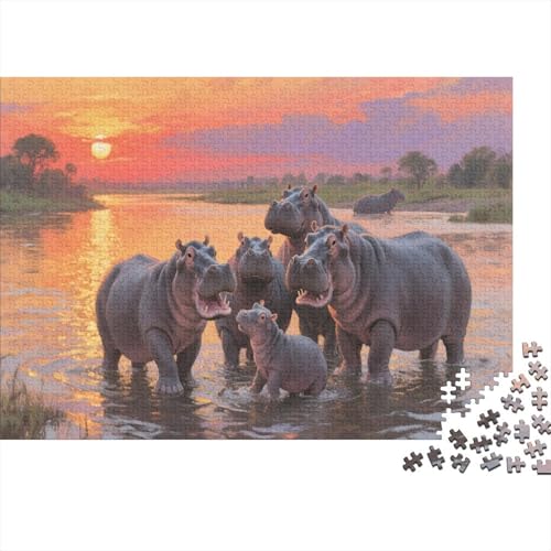 HippoPuzzles 300 Teile Schwer Puzzle Spielzeug Pädagogisches Spiel Impossible Herausforderungsspielzeug Für Erwachsene Und Kinder in Bewährter 300pcs (40x28cm) von PXBDUASIE