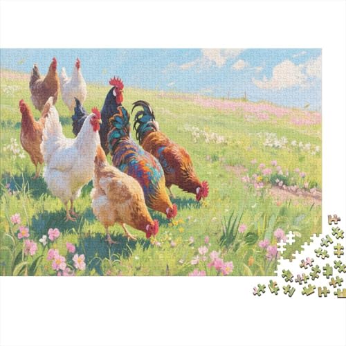 HühnchenPuzzle 1000-teilige Schwer Puzzle Spielzeug Lernspiel Impossible Herausforderungsspielzeug Für Erwachsene Und Kinder Ab 14 Jahren 1000pcs (75x50cm) von PXBDUASIE