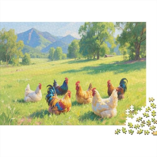 HühnchenPuzzle 300 Teile Schwer Puzzle Spielzeug Lernspiel Impossible Herausforderungsspielzeug Für Erwachsene Und Kinder Ab 12 Jahren 300pcs (40x28cm) von PXBDUASIE