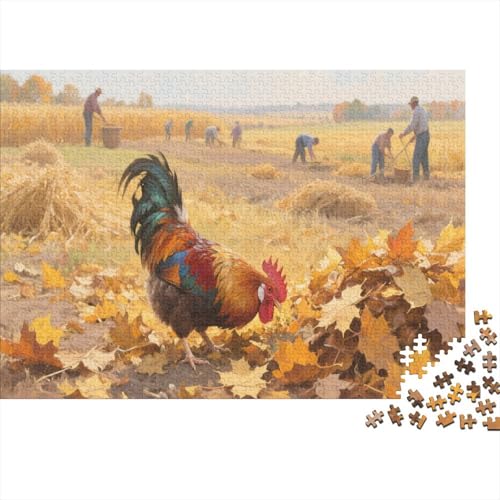 HühnchenPuzzles 300-teilige Schwer Puzzle Spielzeug Lernspiel Impossible Herausforderungsspielzeug Für Erwachsene Kinder 300pcs (40x28cm) von PXBDUASIE