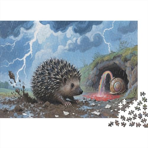 IgelPuzzles 1000 Teile Schwer Puzzle Spielzeug Lernspiel Impossible Herausforderung Spielzeug Für Erwachsene Kinder 1000pcs (75x50cm) von PXBDUASIE