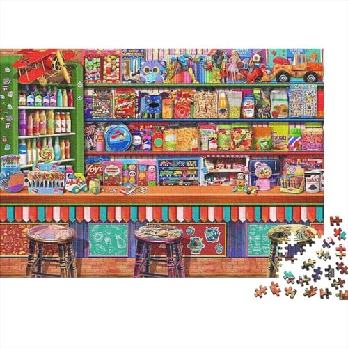Imbiss Puzzle 300 Teile Schwer Puzzle Spielzeug Pädagogisches Spiel Impossible Herausforderungsspielzeug Für Erwachsene Und Kinder in Bewährter 300pcs (40x28cm) von PXBDUASIE