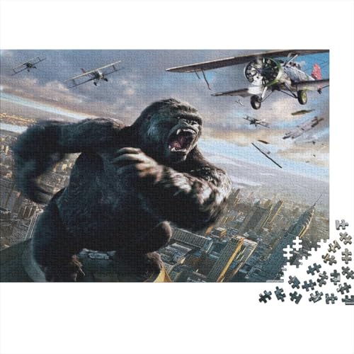 König Kong Puzzle 500 Teile Schwer Puzzle Spielzeug Pädagogisches Spiel Impossible Herausforderung Spielzeug Für Erwachsene Und Kinder Ab 14 Jahren 500pcs (52x38cm) von PXBDUASIE