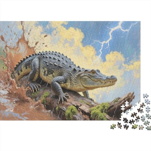 KrokodilPuzzle 1000 Teile Schwer Puzzle Spielzeug Pädagogisches Spiel Impossible Herausforderungsspielzeug Für Erwachsene Und Kinder in Bewährter 1000pcs (75x50cm) von PXBDUASIE