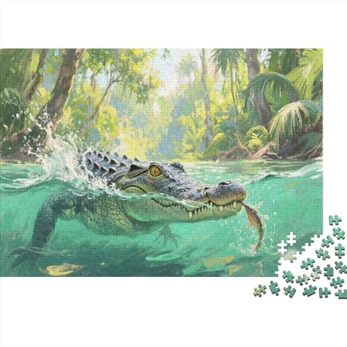 KrokodilPuzzles 300 Teile Schwer Puzzle Spielzeug Pädagogisches Spiel Impossible Herausforderungsspielzeug Für Erwachsene Und Kinder in Bewährter 300pcs (40x28cm) von PXBDUASIE
