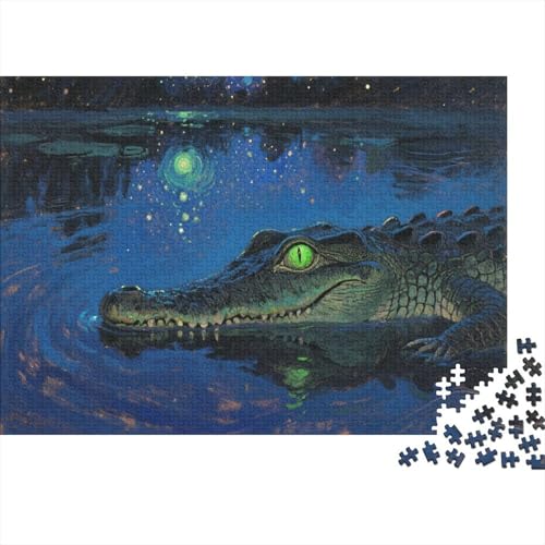 KrokodilPuzzles 500 Teile Schwer Puzzle Spielzeug Pädagogisches Spiel Impossible Herausforderungsspielzeug Für Erwachsene Und Kinder Ab 14 Jahren 500pcs (52x38cm) von PXBDUASIE