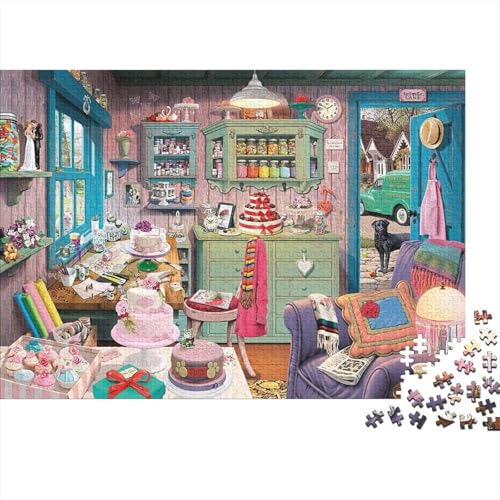 Kuchen Süßigkeiten Puzzles 1000-teilige Schwer Puzzle Spielzeug Lernspiel Impossible Herausforderungsspielzeug Für Erwachsene Kinder 1000pcs (75x50cm) von PXBDUASIE