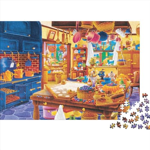KüchePuzzle 1000 Teile Schwer Puzzle Spielzeug Pädagogisches Spiel Impossible Herausforderung Spielzeug Für Erwachsene Und Kinder Ab 14 Jahren 1000pcs (75x50cm) von PXBDUASIE