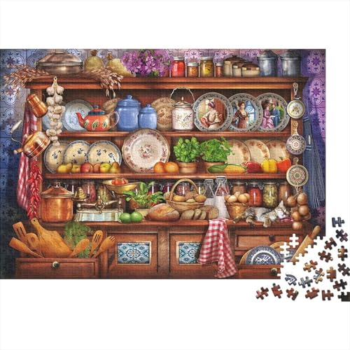 Küchenutensilien Puzzles 300 Teile Schwer Puzzle Spielzeug Pädagogisches Spiel Impossible Herausforderung Spielzeug Für Erwachsene Und Kinder in Bewährter 300pcs (40x28cm) von PXBDUASIE