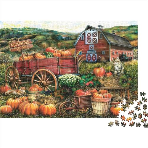 Kürbis Puzzle 1000-teilige Schwer Puzzle Spielzeug Lernspiel Impossible Herausforderungsspielzeug Für Erwachsene Und Kinder Ab 14 Jahren 1000pcs (75x50cm) von PXBDUASIE