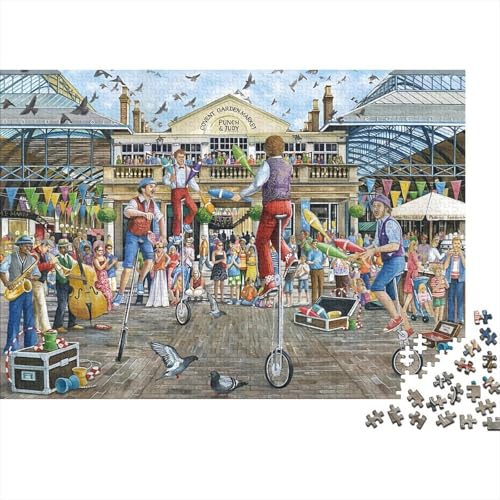 Lebendiger Markt Puzzle 300-teilige Schwer Puzzle Spielzeug Lernspiel Impossible Herausforderungsspielzeug Für Erwachsene Und Kinder in Bewährter 300pcs (40x28cm) von PXBDUASIE