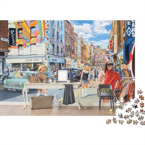Lebendiger Markt Puzzle 300-teilige Schwer Puzzle Spielzeug Pädagogisches Spiel Impossible Herausforderung Spielzeug Für Erwachsene Und Kinder Ab 12 Jahren 300pcs (40x28cm) von PXBDUASIE