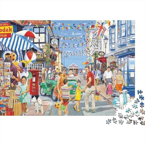 Lebendiger Markt Puzzle 500 Teile Schwer Puzzle Spielzeug Pädagogisches Spiel Impossible Herausforderungsspielzeug Für Erwachsene Und Kinder Ab 14 Jahren 500pcs (52x38cm) von PXBDUASIE