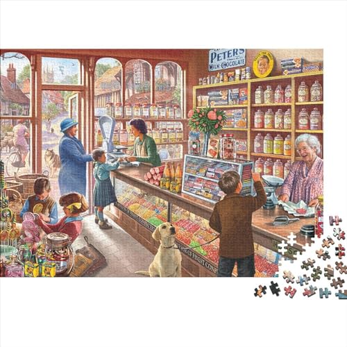 Lebensmittelgeschäft Puzzle 500 Teile Schwer Puzzle Spielzeug Lernspiel Impossible Herausforderung Spielzeug Für Erwachsene Kinder 500pcs (52x38cm) von PXBDUASIE