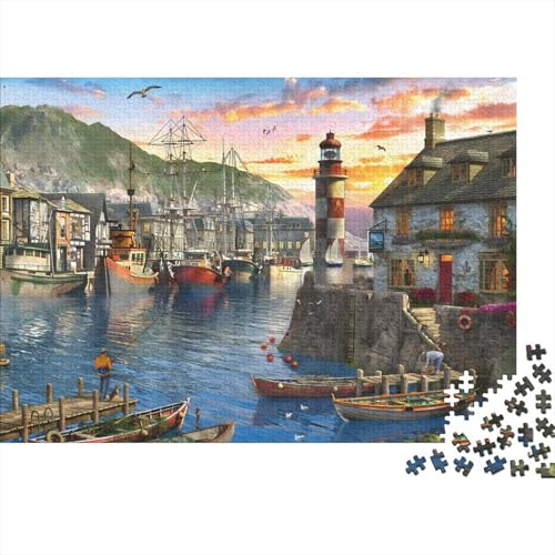 Lighthouse Puzzle 1000 Teile Schwer Puzzle Spielzeug Pädagogisches Spiel Impossible Herausforderung Spielzeug Für Erwachsene Und Kinder in Bewährter 1000pcs (75x50cm) von PXBDUASIE