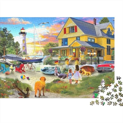 Lighthouse Puzzles 500 Teile Schwer Puzzle Spielzeug Lernspiel Impossible Herausforderungsspielzeug Für Erwachsene Und Kinder Ab 12 Jahren 500pcs (52x38cm) von PXBDUASIE